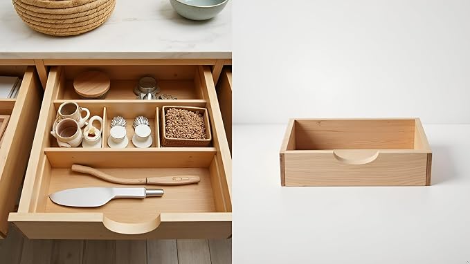 Bamboo Drawer Dividers, 16.5"-22" Adjustable Expandable Organizers, 4 Pack, Tension Mount, Slip Resistant, for Kitchen and Home