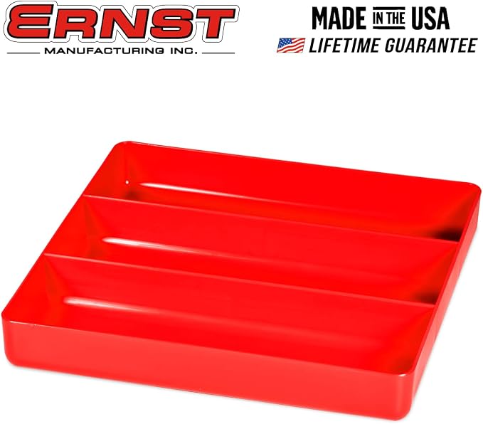Ernst Manufacturing All Purpose Toolbox and Desk Tray: Stackable Organization Tray with 3 Compartments - Made in the USA