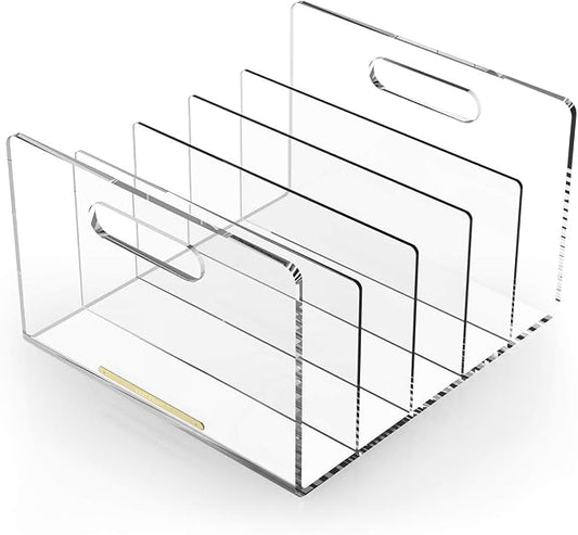 Acrylic File Sorter, Desktop File Collator Office File Organizer, Clear 11.4" x 6.7" x 10"