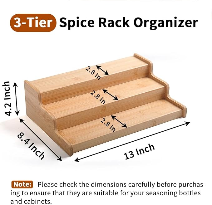 JinDoWin 2 Pack Cabinet Spice Rack Organizers - Enhanced Cabinet Spice Organizer, Practical Spice Rack Organizer for Cabinet and Efficient Cabinet Spice Organizer (2, 13 Inch)