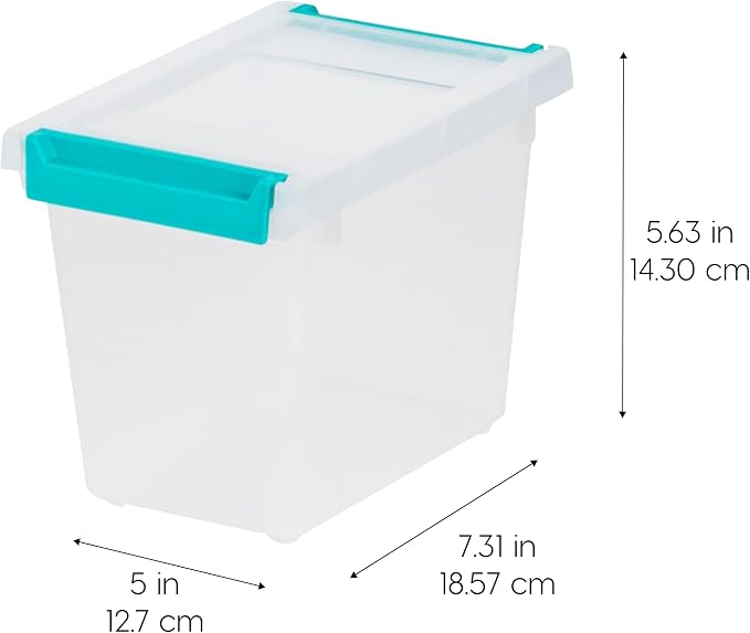 IRIS USA Storage Bins with Lids |Made in USA| 2 Qt Tall - (6-Pack) - Clear | Sensory Craft Organizers, Plastic Clip Box Totes, Flat Containers for Organizing Paper, Office, Art & Study Supplies