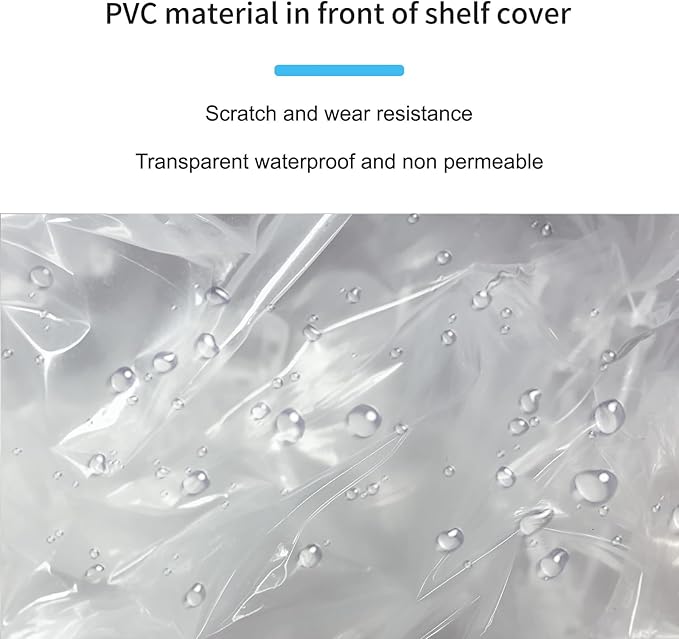 Wire Rack Cover, Fits 42"x19"x72" Metal Shelving | Waterproof Dustproof Cover for Wire Shelf & Clothes Rack, Clear PVC Front & T-Zipper (No Shelves,Black)