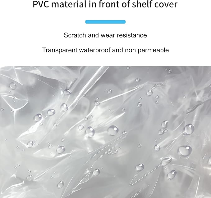 Shelving Dust Cover for Shelves, Fits 36.2"W x 20.5"D x 60"H | Waterproof Shelf Cover with Zipper & Clear PVC Front, for Rack in Kitchen,Bedroom,Laundry Room,Pantry (No Shelves)