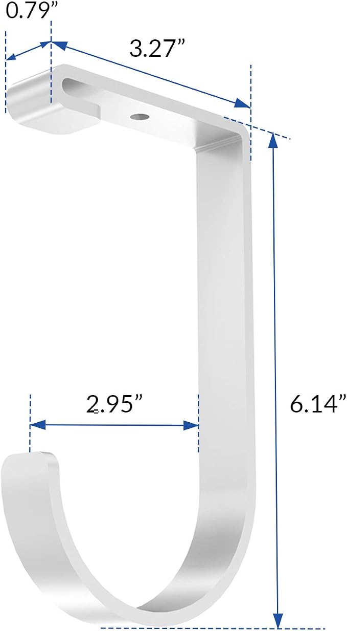 FLEXIMOUNTS 4 Pack Add-On Storage Flat Hooks, White | Accessory for Garage Ceiling Rack and Wall Shelving, Max Weight Capacity up to 50 lbs
