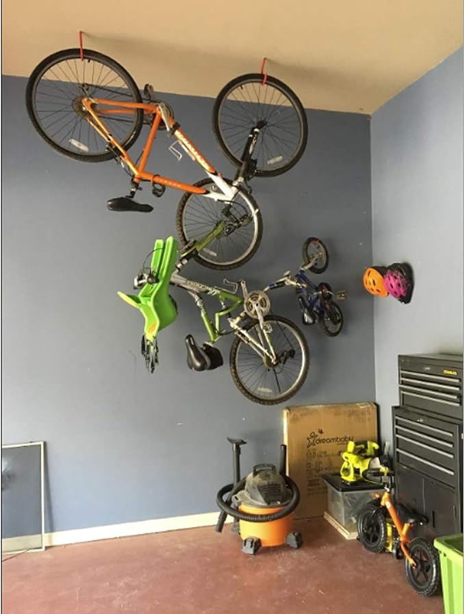 Heavy Duty Bike Hook for Garage Ceiling, 6 PCS Garage Storage System Hooks Loading Capacity 100 LBS, Large Screw Bike Hooks for Garage Wall and Garage Ceiling, Outdoor String Lights Plants hooks
