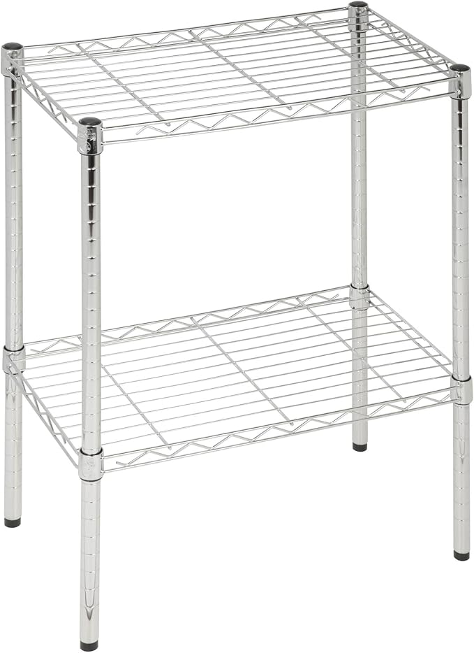 Honey-Can-Do 14x24x24 Shelving Unit CRM SHF-09374 Chrome, 500 lbs | 500 lb total; rust-resistant chrome; caster-ready (wheels sold separately); tool-free build for kitchen, garage & office