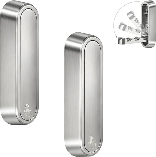 2PCS Foldable Wall Hooks, Flip Down Design with 40 lbs Heavy-Duty Capacity, Retractable Wall Hooks for Bathroom, Bedroom & Entryway Space Saving (Silver)