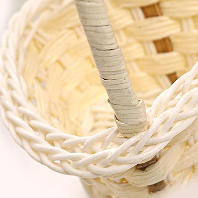 Multi Functional Storage Basket Wicker Flower Basket with Handles Handwoven Baskets Versatile Decoration Thoughtful Gift and Wood
