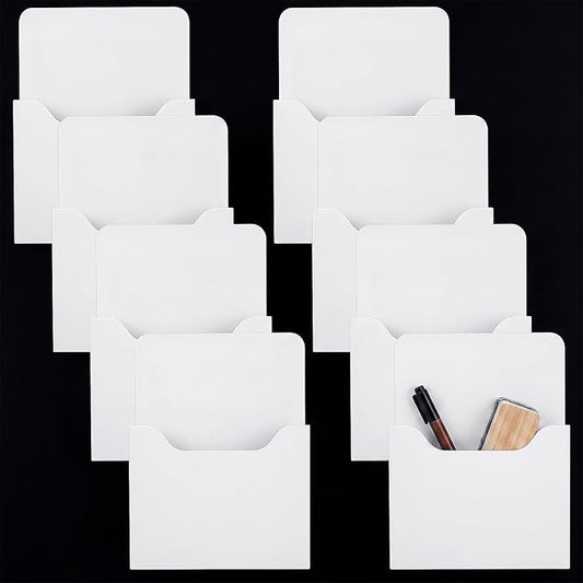 Gilprop 8 Pack Magnetic File Folder Holder for Whiteboard Classroom Storage | 5"x7"x1.2" Hanging Magnetic Wall File Organizer, Refrigerator Magazine Holder, for Mail Letters Paper Desk Office