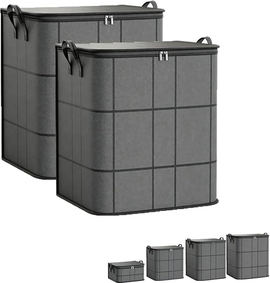 Spacious Moving Storage Bin, Zippered Organizer,XXL Foldable Storage Bags (2PCS, X-Large)