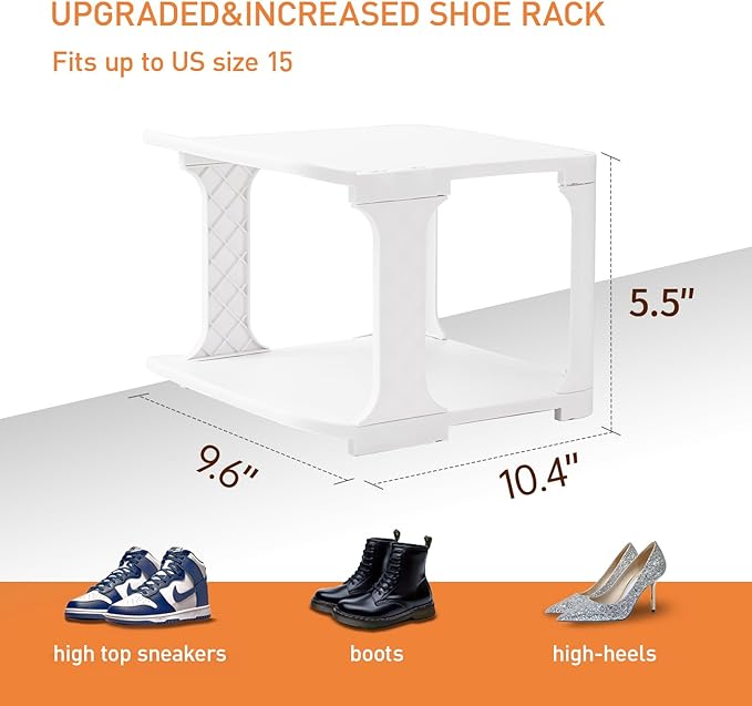 5 Tiers Vertical Shoe Rack, Narrow Free Standing Shoe Storage Organizer for Entryway and Small Closet, Stackable Shoe Holder Shelf Stability DIY, Beige