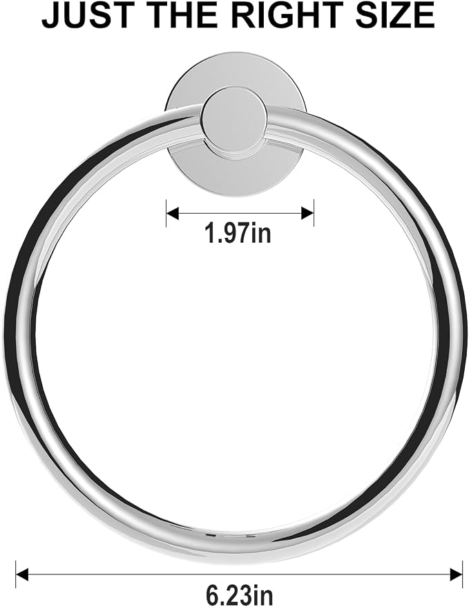 SetSail Towel Holder for Bathroom Wall 2 Packs Towel Ring Stainless Steel Heavy Duty Hand Towel Hanger for Bathroom, Mirror Silver