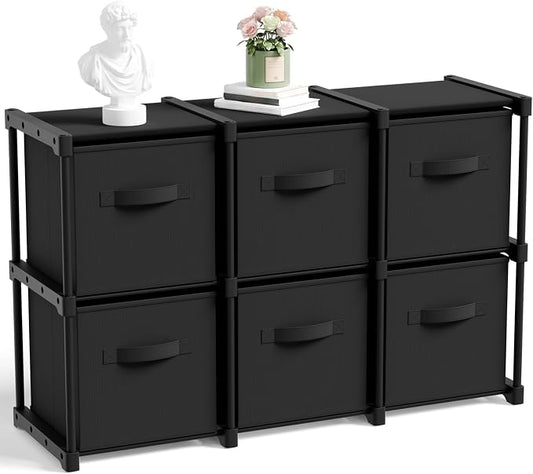 Briwooody 6 Cube Storage Organizer Storage Bins Shelf,Black