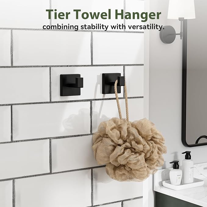 15-Pieces Matte Black Bathroom Accessories, 24 Inch Bathroom Hardware Set | SUS304 Stainless Steel Bath Towel Bar Set, Towel Racks for Bathroom Wall Mounted