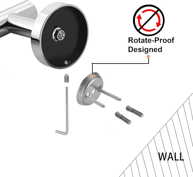 Nolimas Polished Chrome Bath Hand Towel Bar Single Bars Towel Rack Rod Classic Wall Mounted Stainless Steel Toilet Kitchen Bathroom Towel Bar Towel Shelf Single Layer,12inch