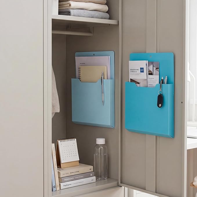 Gilprop 8 Pack Magnetic File Folder Holder for Whiteboard Classroom Storage | 10"x13"x1.2" Hanging Magnetic Wall File Organizer, Refrigerator Magazine Holder, for Mail Letters Paper Desk Office