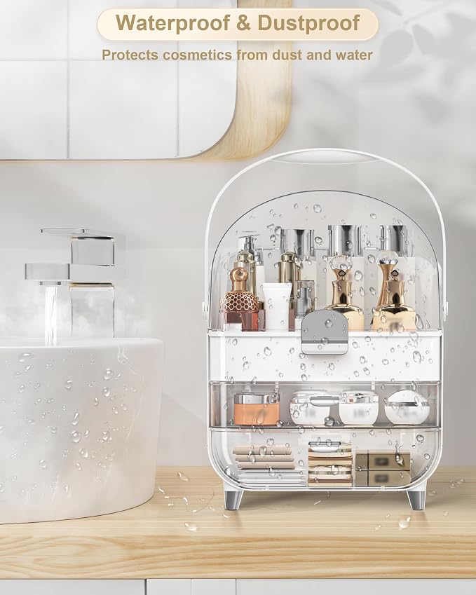 Anylady Makeup Organizer Countertop, Skincare Holder Bathroom Counter Organizer, Storage Box Cosmetic Display Cases, Teen Girl Gifts Make up Organizers for Vanity, Dresser