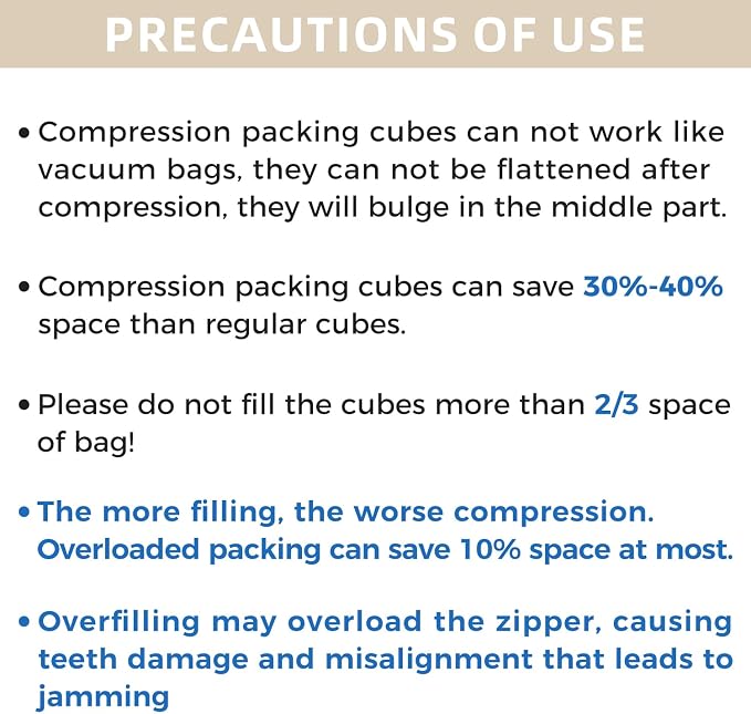 BAGAIL 4 Set/6 Set/8 Set Compression Packing Cubes Travel Accessories Expandable Packing Organizers (Half Mesh, 6-Black)