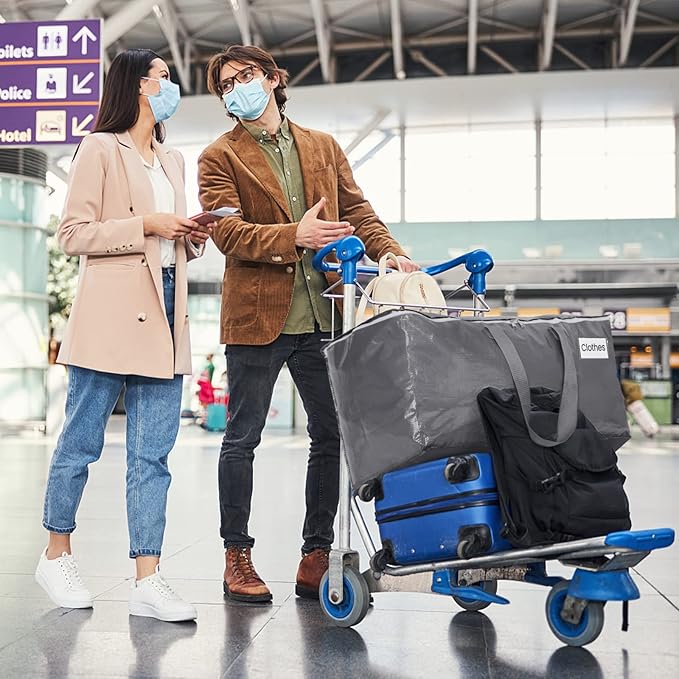 BlissTotes Large Moving Bags, Storage Bags, 93L-2 Pack | Moving Bags with Zipper, Handles Moving Supplies with lids, Heavy Duty Totes for Storage Bags, Space Saving, Moving Totes