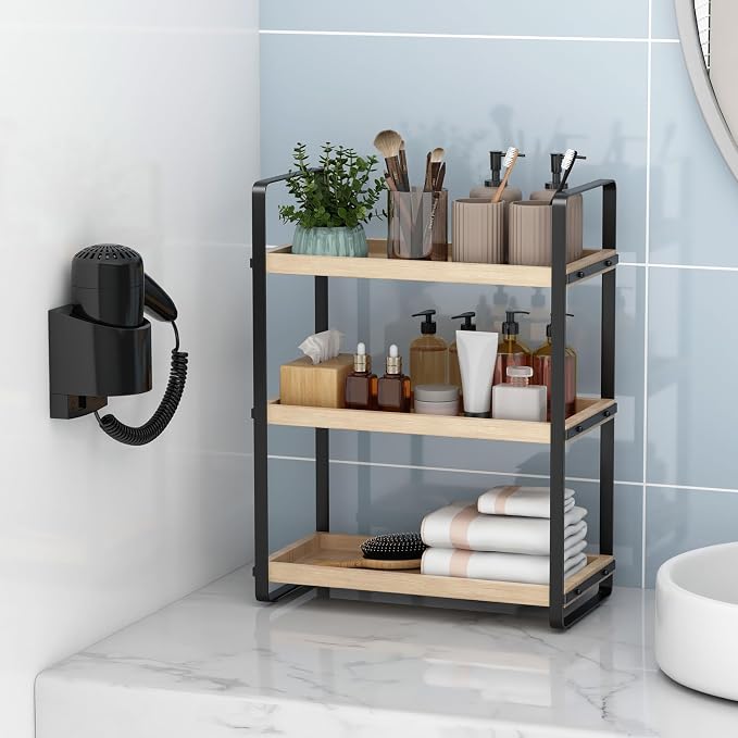 HNRLOY Bathroom Counter Organizer, Bathroom Counter Shelf, Makeup Organizer | Bathroom Countertop Organizer, Bathroom Sink Organizer, Perfume Organizer, Vanity Shelf, Bathroom Organization and Storage