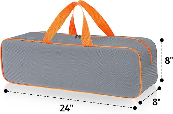 Grill Utensil Storage Bag for Outdoor Grilling, 24 x 8 x 8 in, Gray | 1680D Oxford fabric, large capacity grill tool storage bag, accessories storage compatible with Blackstone griddle