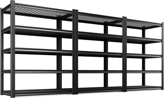 Set of 3 71"H Garage Shelving-3000LBS 5 Tier Storage Shelves,Adjustable Heavy Duty Metal Shelving Unit and Storage Large Wire Rack,Utility Steel Shelf For Shop Warehouse Industrial Pantry 71"x35"x16"