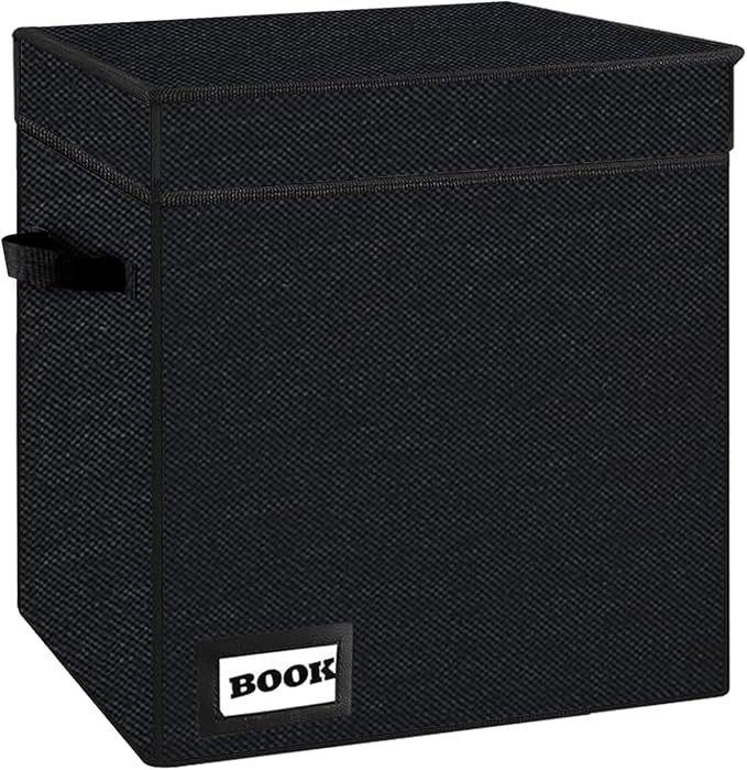 Comic Book Storage Short Box, 11.8" X 9.8" X 7.8", Holds 100-120 Collection Book, Heavy Duty Comic Collection Gift Bin Container Holder Shelf (Black)