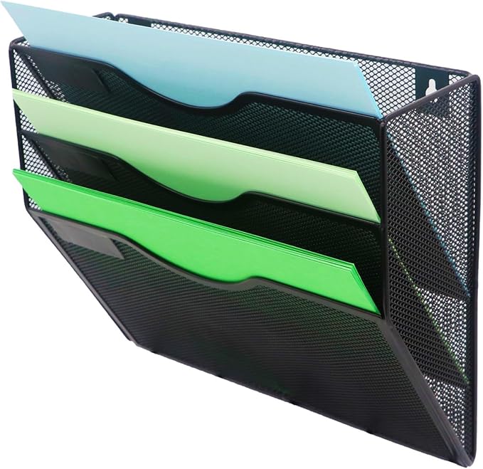 Kuntine.B Wall File Organizer Office Hanging Magazine Holder Wall File Organizer for Office Home