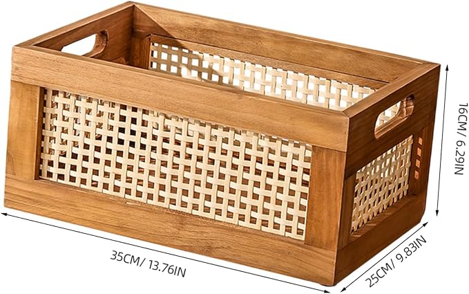 Handmade Woven Storage Basket Capacity Decorative Box for Organizing Sundries for Kitchen Living Office and More