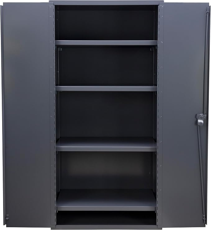 Jamco Heavy Duty Steel Storage Cabinet, Lockable Doors, 7200 lb Cap., Gray | 14-Gauge All-Welded Steel Cabinet, 4 Adjustable Shelves (1,800 Lbs Capacity Each), 24"D X 36"W X 74"H, Lockable,