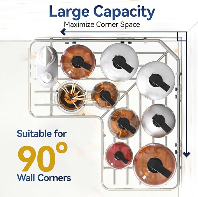 YASONIC Corner Shower Caddy Organizer, Self-Adhesive Rustproof Bath Shelves with Soap Holder & 4 Hooks, Large Capacity Shower Storage Rack for Bathroom Organization, (3Pack, Silver)