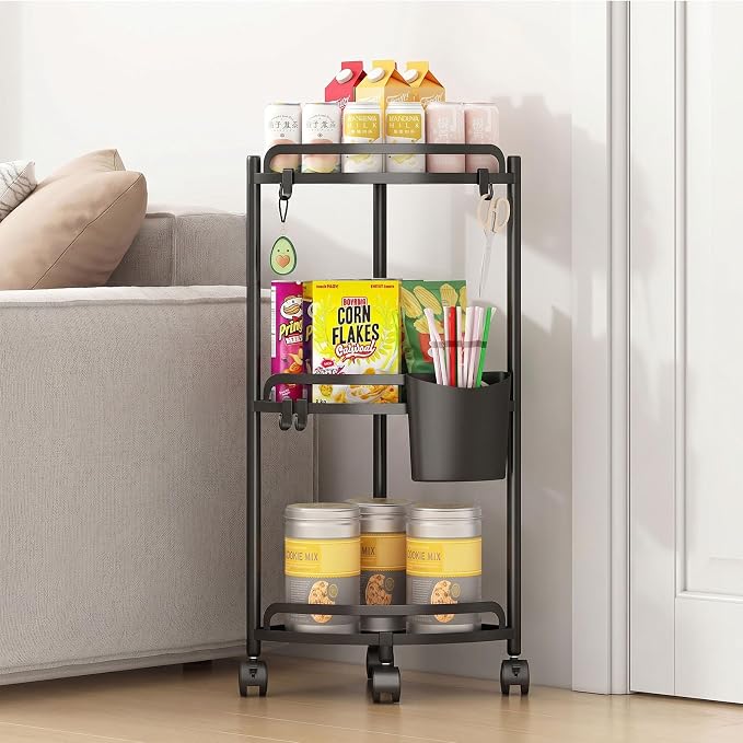 ZVZM Corner Shower Caddy Standing, 3 Tier Bathroom Shower Shelves Organizer Storage with Toothbrush Holder and 4 Hooks, Large Capacity Corner Shelf for Bathroom, Kitchen