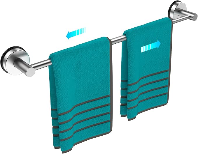 Towel Bar for Bathroom Wall,Adjustable 17~29 Inch Towel Racks for Bathroom Wall Mounted, Towel Holder for Glass Shower Door,Apparment Essentials,Home Decor-Silver