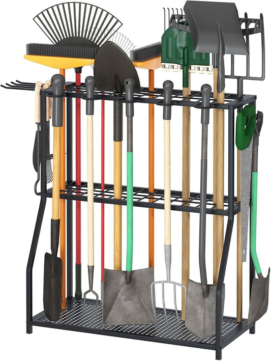 Organizer Yard Tool Storage Rack Garden Organizer Tool Holder | Shed Outdoor Black