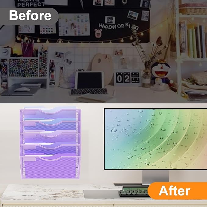 Kuntine.B Wall File Organizer Office Hanging Magazine Holder Wall File Organizer for Office Home