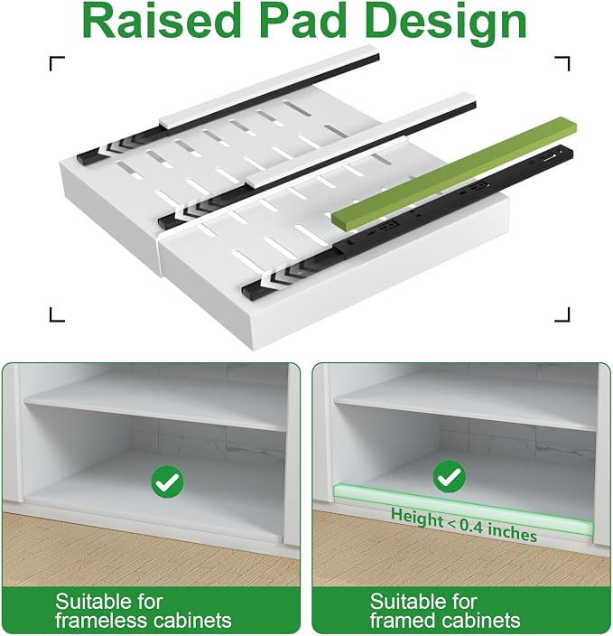 PAKETA 1 Pack Expandable Pull Out Cabinet Organizer,21" Deep | Pull Out Drawers for Cabinets with width from 12" to 20",Sliding Drawers for Cabinets with Upgrade 3 Slide Rails,hold 65 lbs