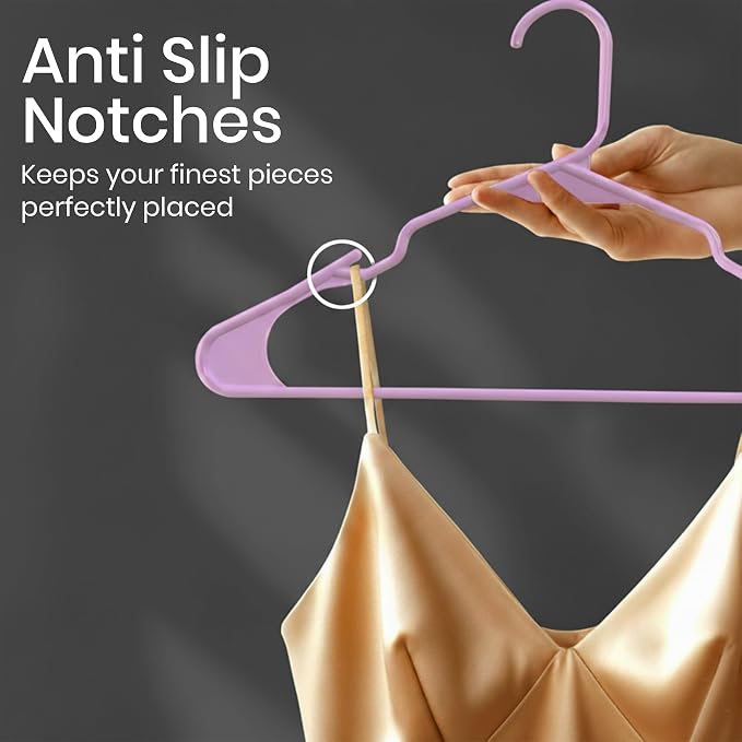 Utopia Home Plastic Hangers 30 Pack – Space Saving Clothes Hanger Pink | Durable & strong | Closet organizer & storage | Ideal for apartments, dorms & stocking stuffers