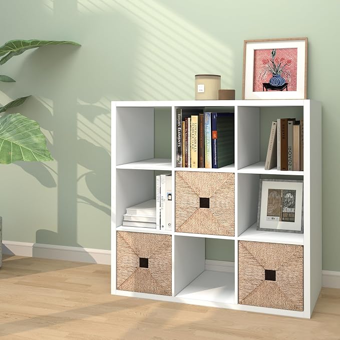 9 Cube Storage Organizer Shelf, White, 11 inch | 2026 Wooden Thick Frame, Anti-Tipping Kits, Reversible Open Back Bookcase, Horizontal and Vertical Dual-use