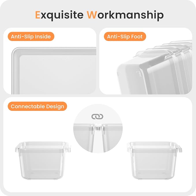 A-LuGei 【Military Grade】 Drawer Organizer,【𝟱𝗦𝗶𝘇𝗲】 Makeup organizer,【Holds 177 Items】 Bathroom Organizers and Storage,Organization and Storage,Desk Drawer Organizer for Vanity【Clear】