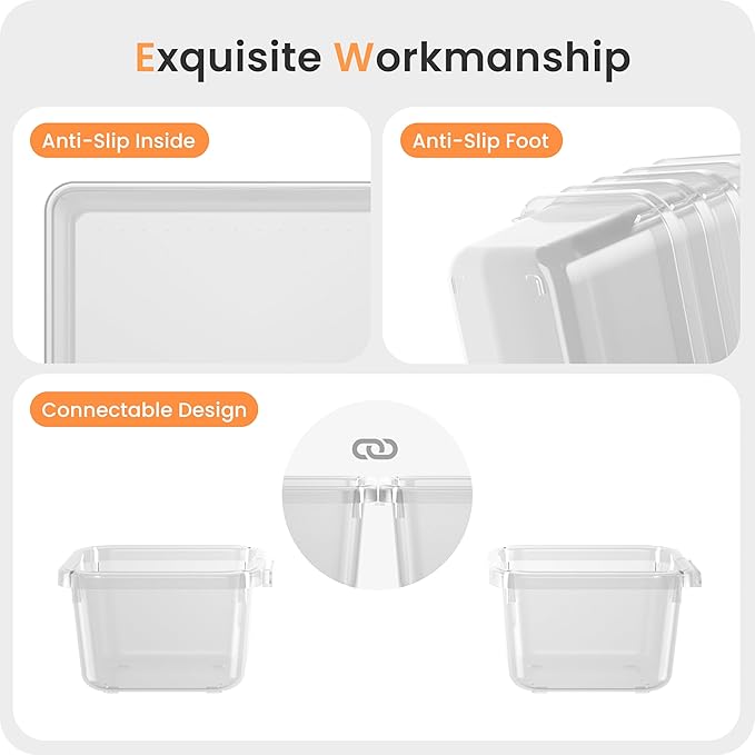 A-LuGei 【46PCS & 5Sizes Clear Drawer Organizer,【Hold 277 Items】 Makeup Organizer, Bathroom Organizers and Storage, Organization and Storage, Organizer Bins for Office Vanity Kitchen Tool Trays