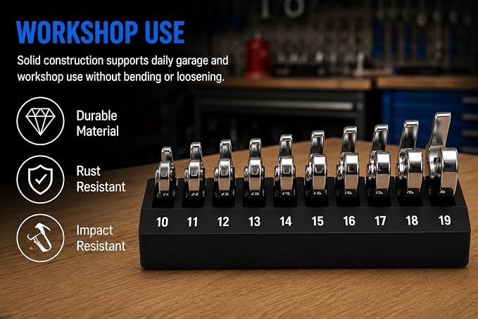 Magnetic Tool Organizer Holder for Crowfoot Wrench Sets, Compatible with ICON SAE & Metric, Toolbox Storage Rack, 2Pcs