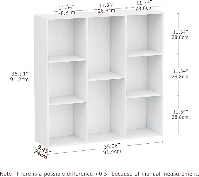 8 Cube Storage Organizer, Wooden Cube Shelves with Closed Back Panel, Reversible Bookcase, Cubes Closet Organizer for Home, Living Room, Kids Room, Office, Bedroom, Study, Hallway