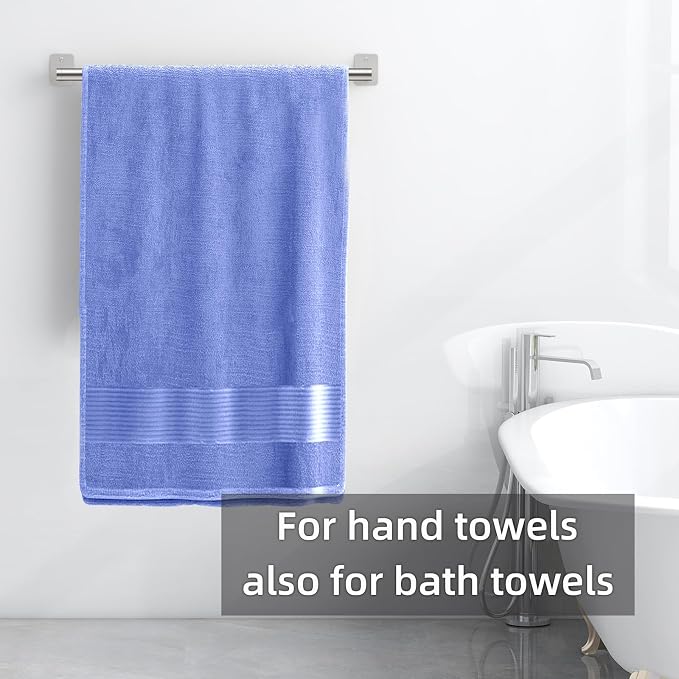 Bathroom Towel Bar, 24 Inch Towel Racks for Bathroom Wall Mounted, Heavy Duty Bath Hand Towel Holder Organizer, Modern Home Decor Towel Rod Bathroom Hardware Accessories, Brushed Silver