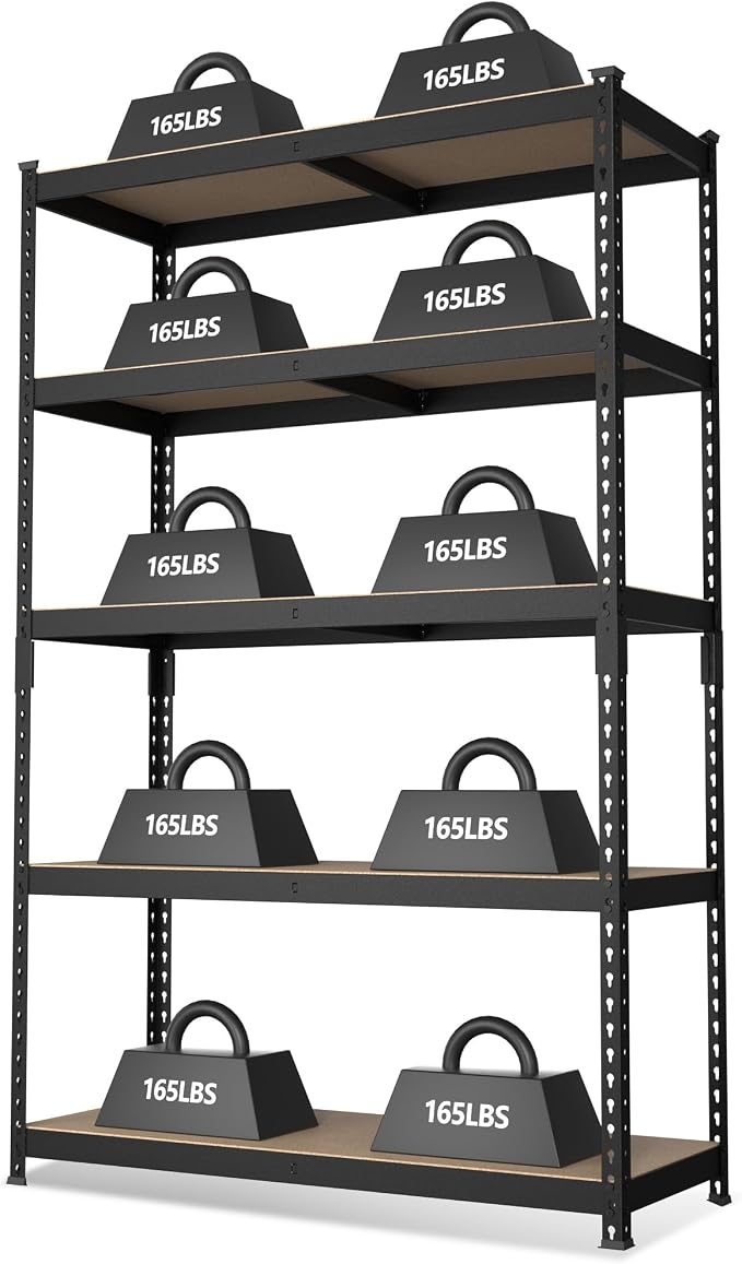 WORKPRO Shelving with MDF Board, 35-3/10”W x 17-1/2”D x 72”H, 1650LBS Load