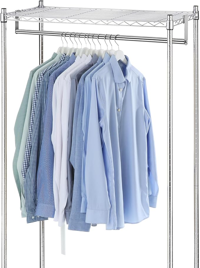 2 Pack Wire Shelving Garment Hanger Bar Wire Shelving Accessories Industrial Closet Clothes Rods for Home Retail Store(Silver,30 Inch)
