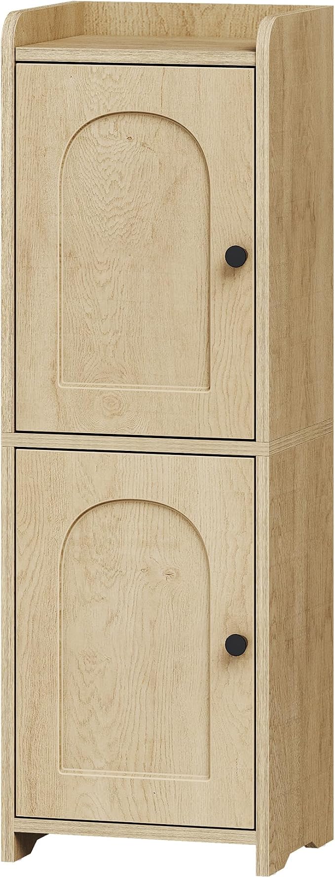 Hzuaneri Bathroom Storage Cabinet, Small Corner Floor Cabinet with 2 Doors | Narrow Toilet Paper Cabinets with Adjustable Shelf, Bathroom Organizer for Small Spaces, 7.9" D x 9.8" W x 29.5" H Yellow