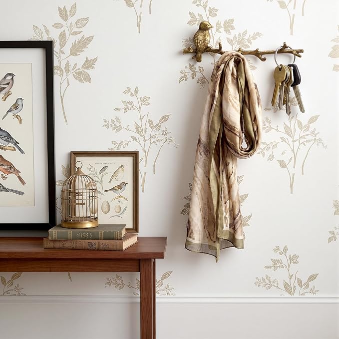 Hicarer Metal Bird Coat Hooks Antique Gold Bird Hangers and Key Holder Animal Theme Hooks for Entryway Bathroom Bedroom