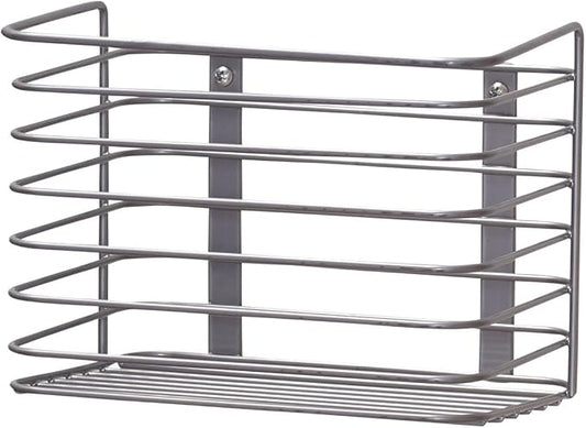 Household Essentials Door Mount Cabinet Organizer, Steel Wire Basket, Attractive Nickel Powder Coating, Great for Saving Space, Mounts to Solid Surface with Hardware Included