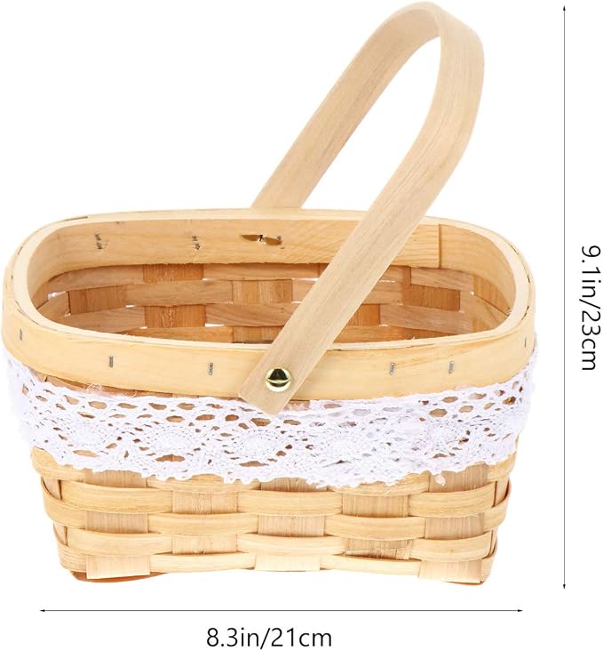 Hemoton Handwoven Flower Storage Basket Elegant Desktop Decorative Container for Festivals Weddings and Home Organization Unique Design Safe and Reliable Material for Plant Display