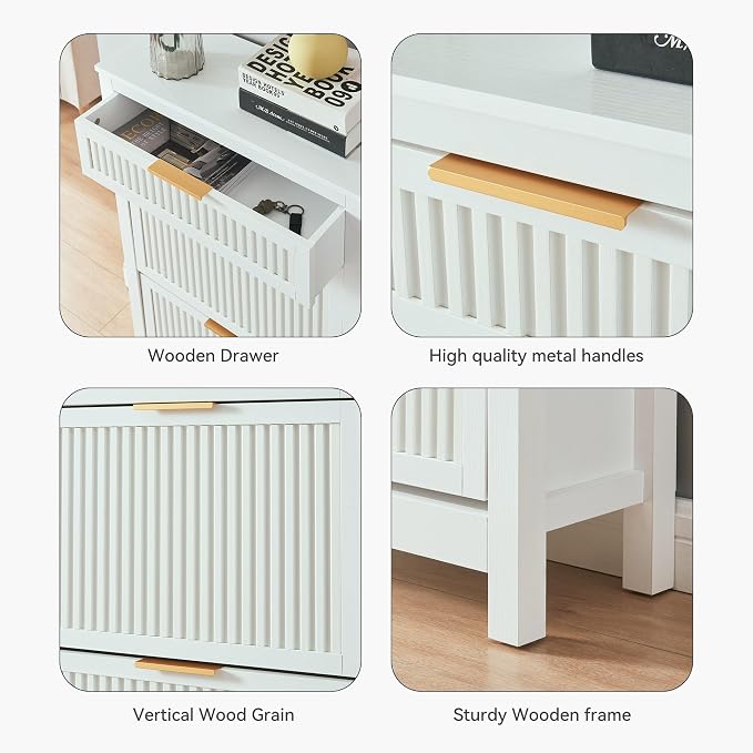 2 Flip Drawers Shoe Cabinet Storage for Entryway, Narrow Shoes Organizer Cabinet for Front Door Entrance, Free Standing Hidden Wooden Hallway Shoe Rack(White)